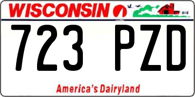 WI license plate 723PZD