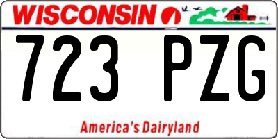 WI license plate 723PZG
