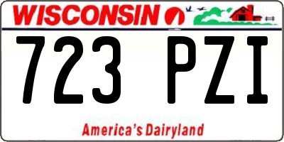 WI license plate 723PZI