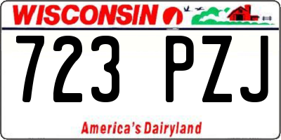 WI license plate 723PZJ