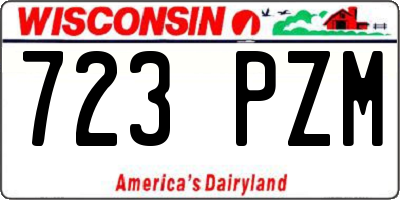 WI license plate 723PZM