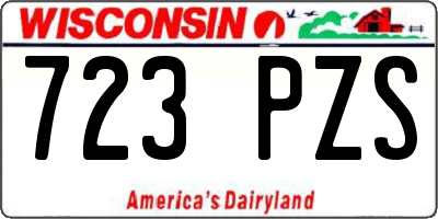 WI license plate 723PZS