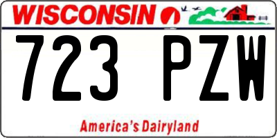 WI license plate 723PZW