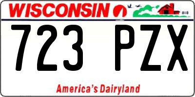 WI license plate 723PZX