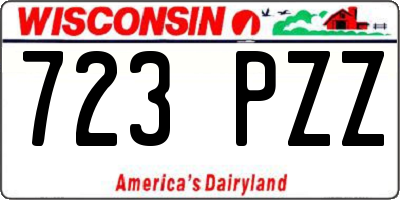 WI license plate 723PZZ