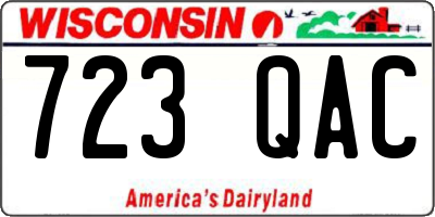 WI license plate 723QAC