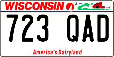 WI license plate 723QAD