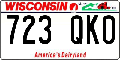 WI license plate 723QKO
