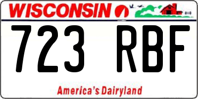 WI license plate 723RBF