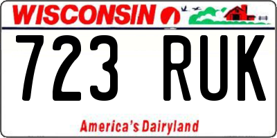 WI license plate 723RUK