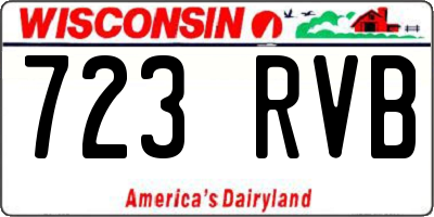WI license plate 723RVB