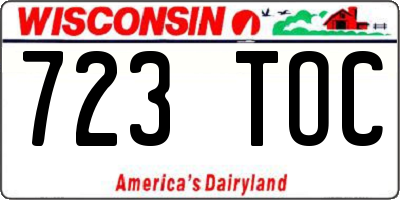 WI license plate 723TOC