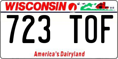 WI license plate 723TOF