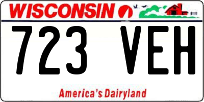 WI license plate 723VEH