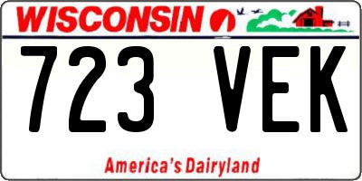 WI license plate 723VEK