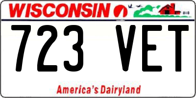 WI license plate 723VET