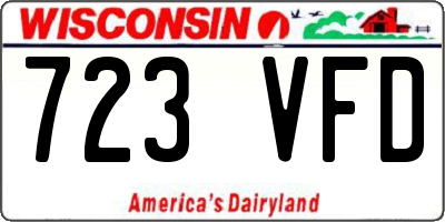 WI license plate 723VFD