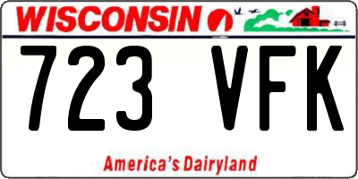 WI license plate 723VFK