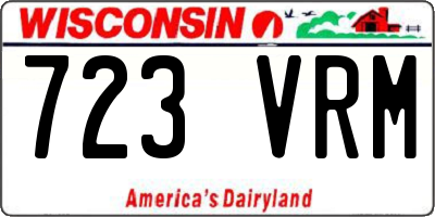 WI license plate 723VRM
