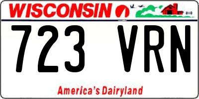 WI license plate 723VRN