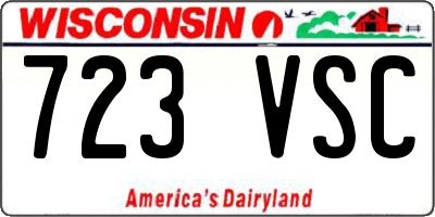WI license plate 723VSC