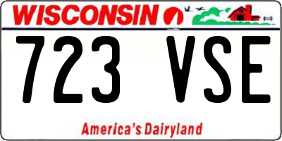 WI license plate 723VSE