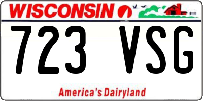 WI license plate 723VSG