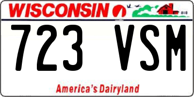 WI license plate 723VSM