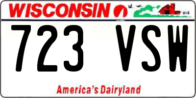 WI license plate 723VSW