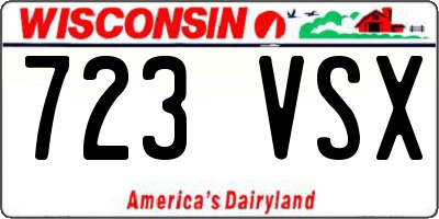 WI license plate 723VSX