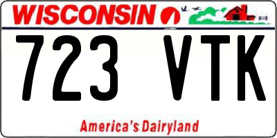 WI license plate 723VTK