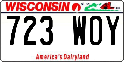 WI license plate 723WOY