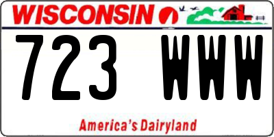 WI license plate 723WWW