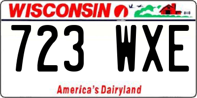 WI license plate 723WXE