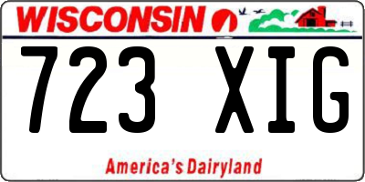 WI license plate 723XIG