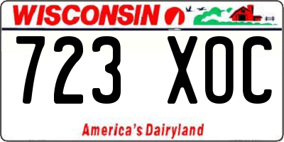WI license plate 723XOC