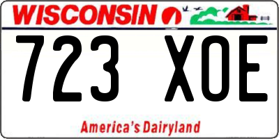 WI license plate 723XOE