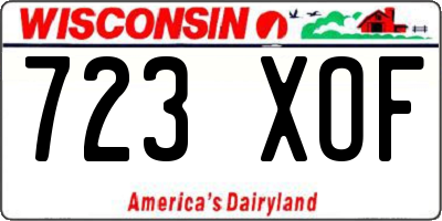 WI license plate 723XOF