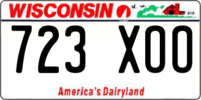 WI license plate 723XOO