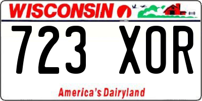 WI license plate 723XOR