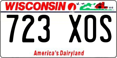 WI license plate 723XOS