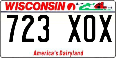 WI license plate 723XOX