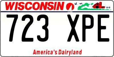 WI license plate 723XPE