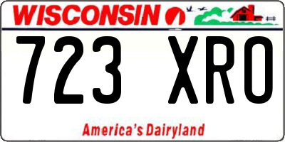 WI license plate 723XRO