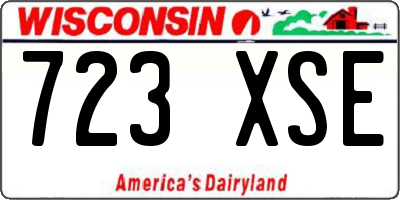 WI license plate 723XSE