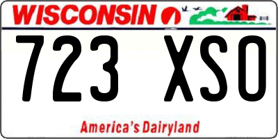 WI license plate 723XSO