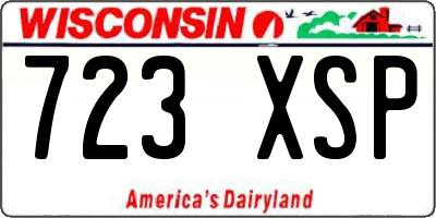 WI license plate 723XSP