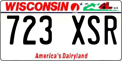 WI license plate 723XSR