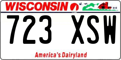 WI license plate 723XSW