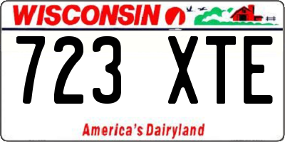 WI license plate 723XTE